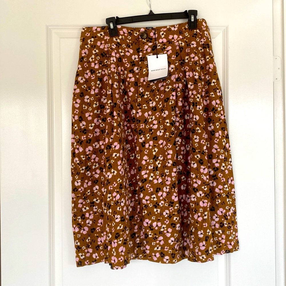 NWT Animal Floral A line linen skirt